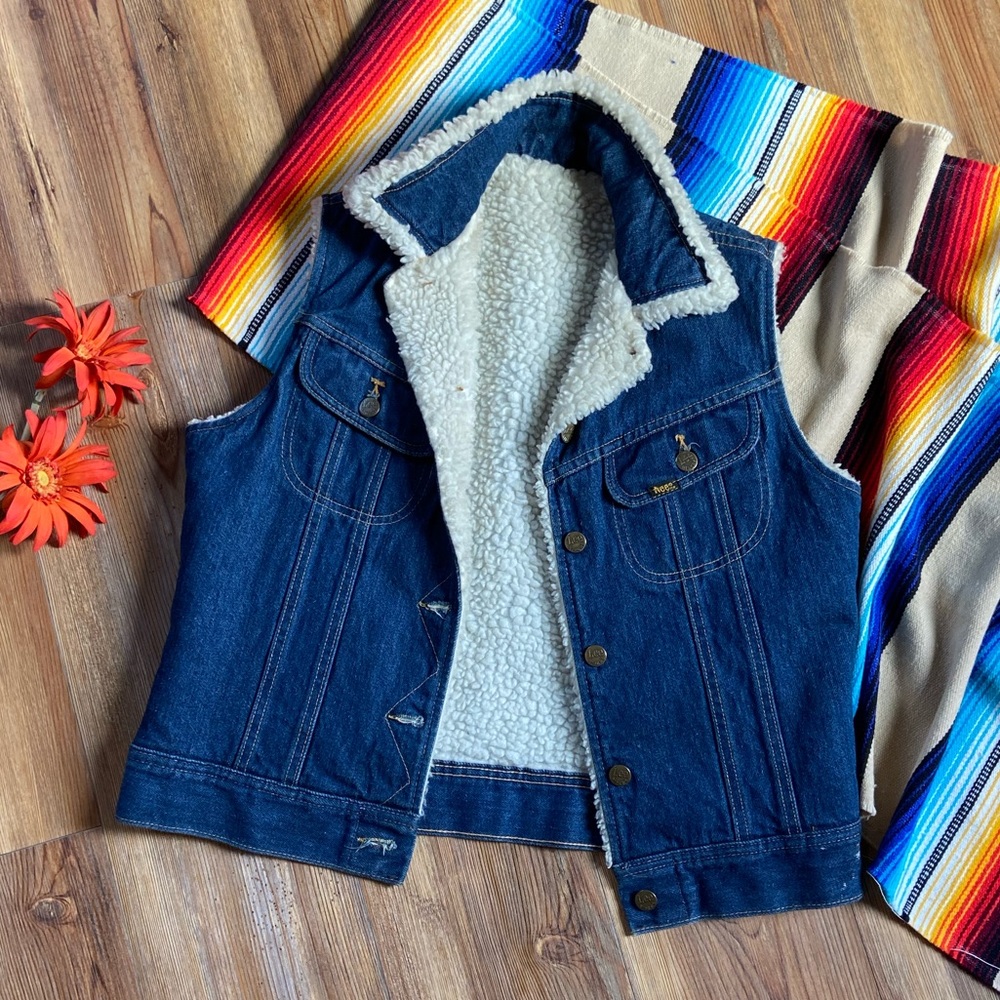 VINTAGE Lee Denim Vest sz 9/10